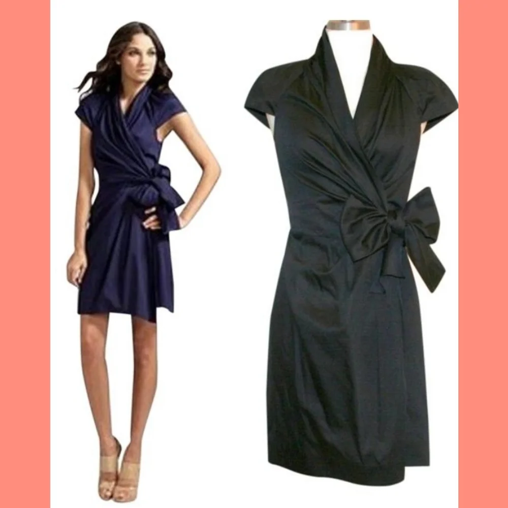 Diane Von Furstenberg Vern Wrap Dress Black - Picture 2 of 8